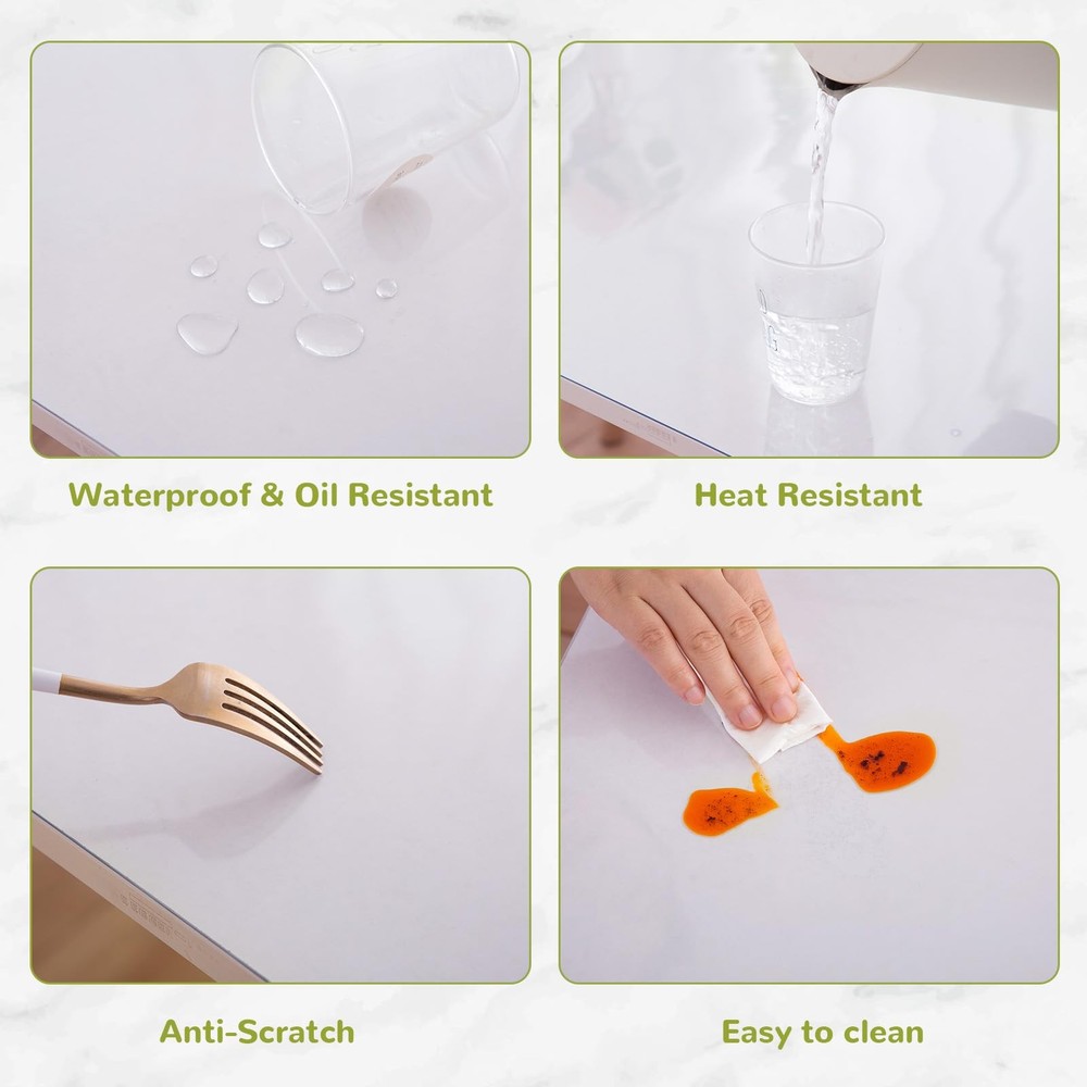 42 Inch Round Clear Table Cover Protector, Clear Round Protector for Dining R...