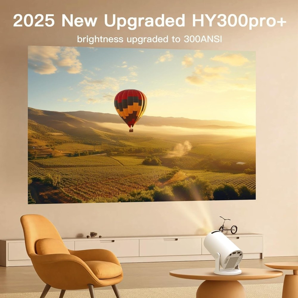 Mini Projector WiFi 6 Bluetooth 5.4 Android 14 1080P 4K Support Portable