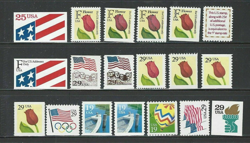 US,# 2517-31a, 2475 Regular issue 1990-94 19 stamps  set , MNH
