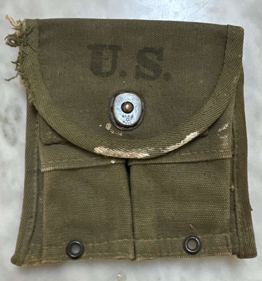 ORIGINAL WWII US ARMY INFANTRY M1 Carbine Rifle Ammo Pouch DATED 1945 Hanson Mfg