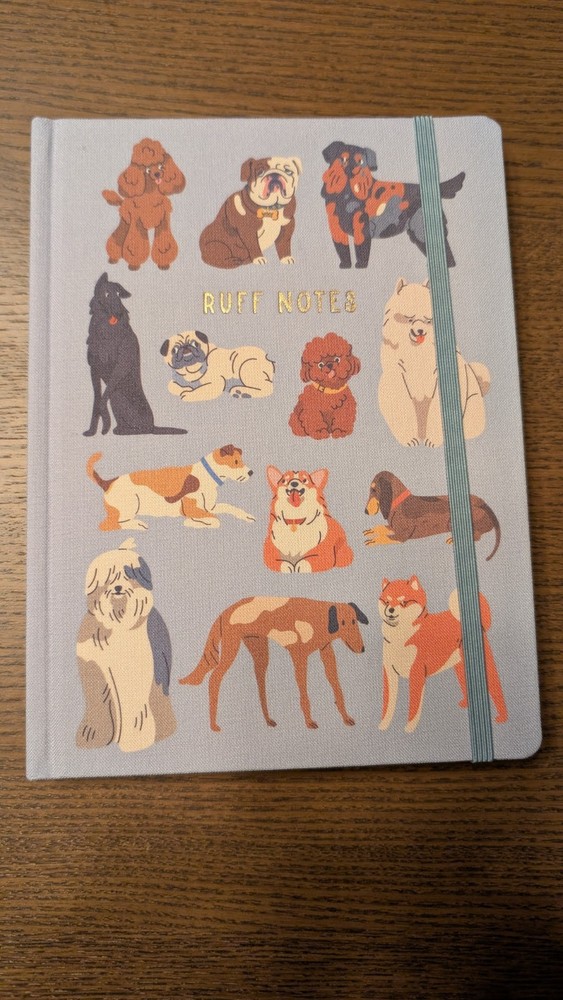 Up & Up Ruff Notes Dog Themed Notebook Journal Lined Paper Elastic Closure NWT
