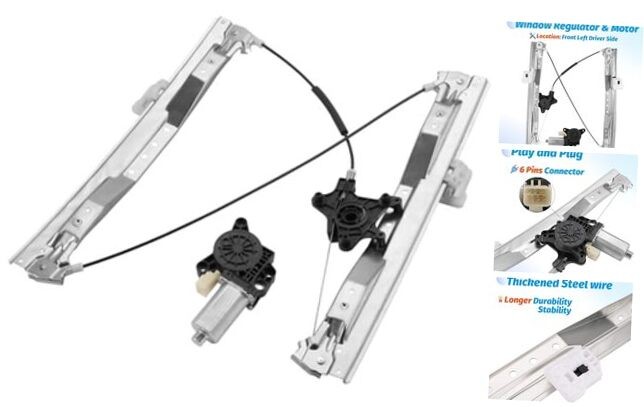 Front Left Driver Side Power Window Regulator with Motor Compatible with Dodge