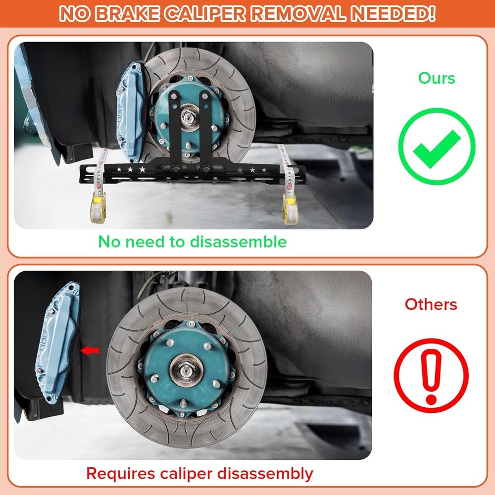 Upgraded Wheel Alignment Tool Kit, Toe Alignment Tool Plates with Extension Arms