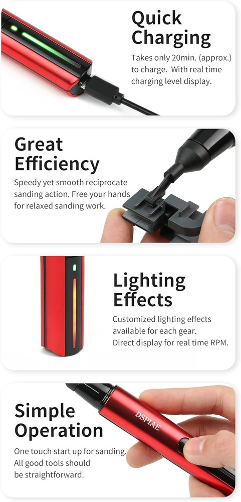 Precision Multi-Speed Electric Reciprocating Sander for Crafts and DIY Projects
