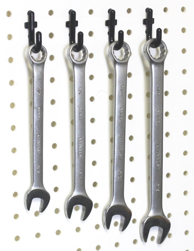 100Pcs Pegboard Accessory Peg Hook Set – Durable, Self-Locking Black 1/4" J-S...