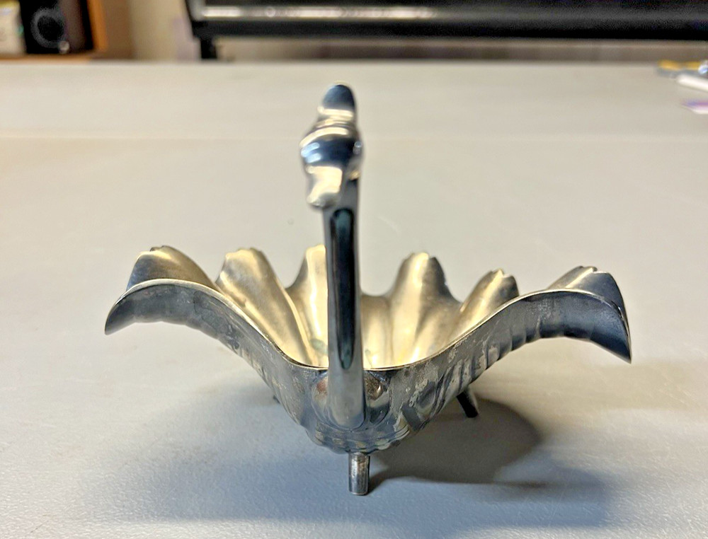 Silverplated Peacock Serving Bowl Dish Trinket Dish