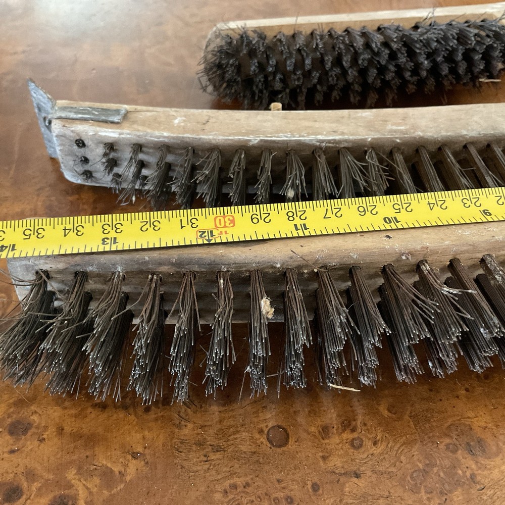 3 - Wire Brushes with Wood Handle- Used
