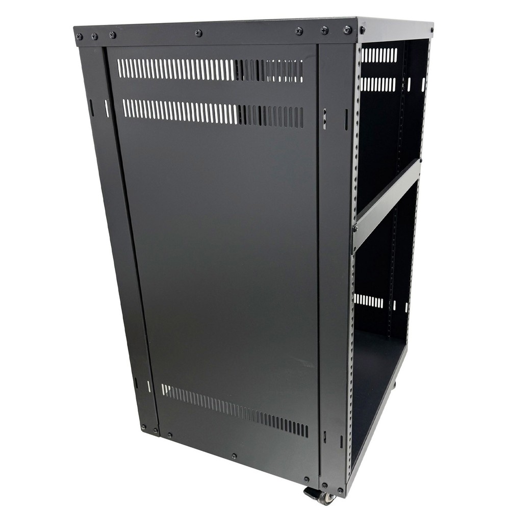 12U Open Frame Server Rack with 4 Casters Mobile Under-Desk Server Stand