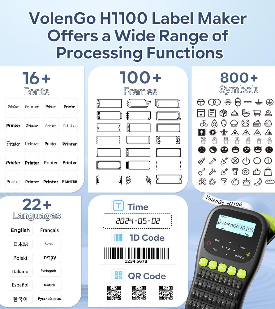 Label Maker Waterproof-Labels, Wire Cable Label Maker, Labeler Machine with T...