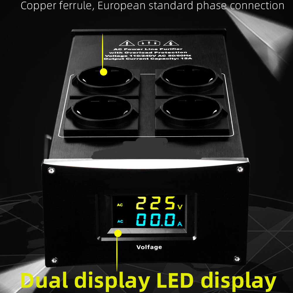 HiFi Power Filter Eu Plug Power Noise Filter Amplifier Power Conditioner Outlets