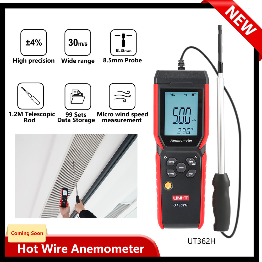 UNI-T UT362H Hot Wire Anemometer Wind Velocity,Temperature Measuring