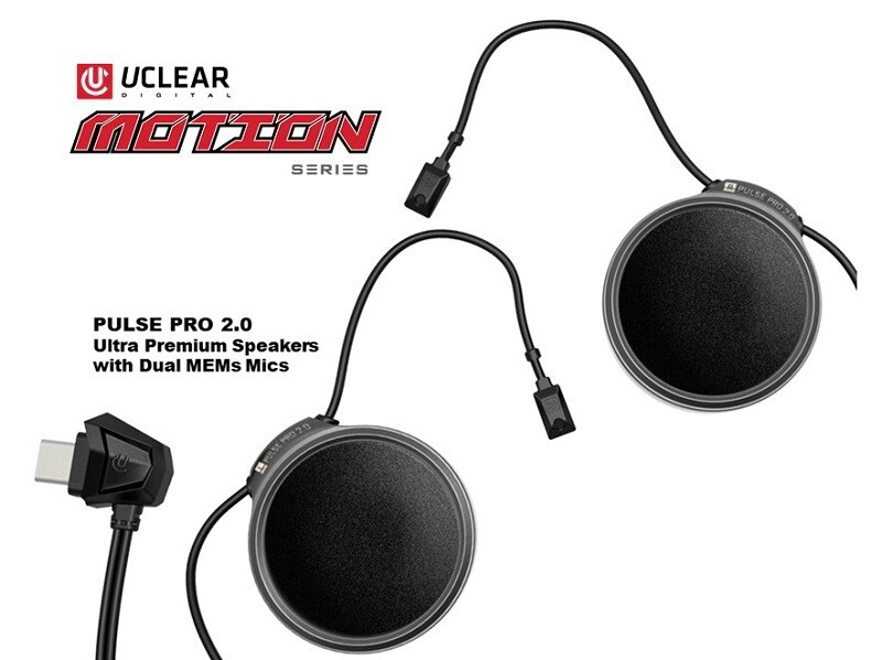 UCLEAR Motion 4 LITE Helmet Audio Bluetooth Intercom Speaker Single Kit