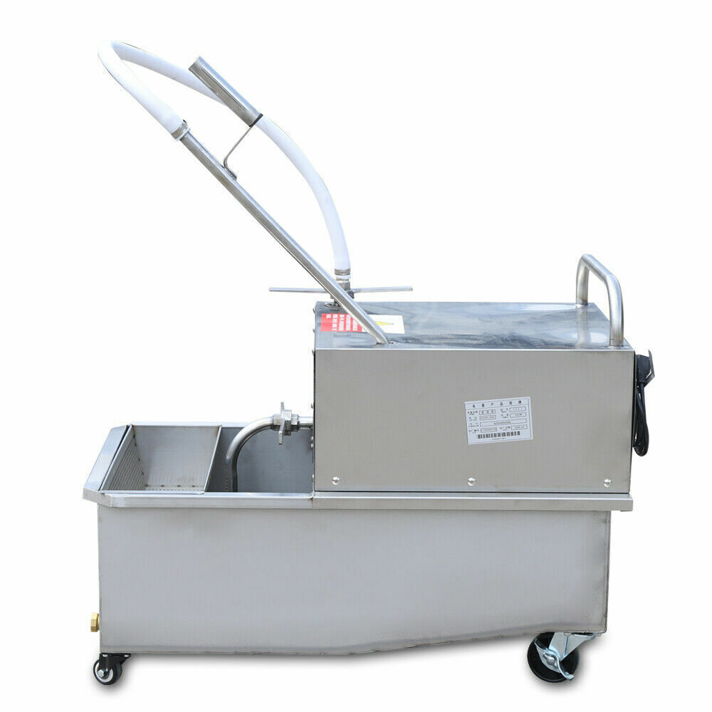 55L Portable Fryer Oil Filter Cart Machine Commercial Fried Filtration System