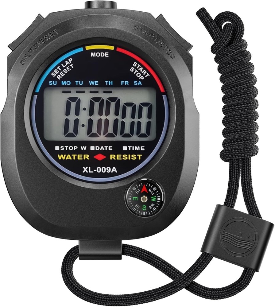 KingL Digital Stopwatch Timer - Interval with Large Display. Black