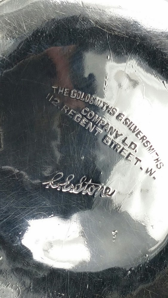 1936 Silver Tastevin wine taster signed by Robert Edgar stone R  E Stone