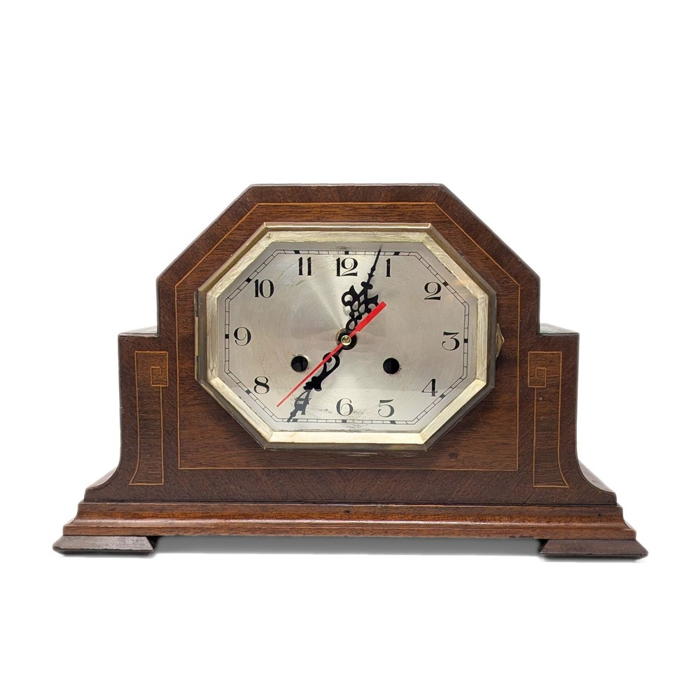 Antique Inlaid Quartz Mantel Clock
