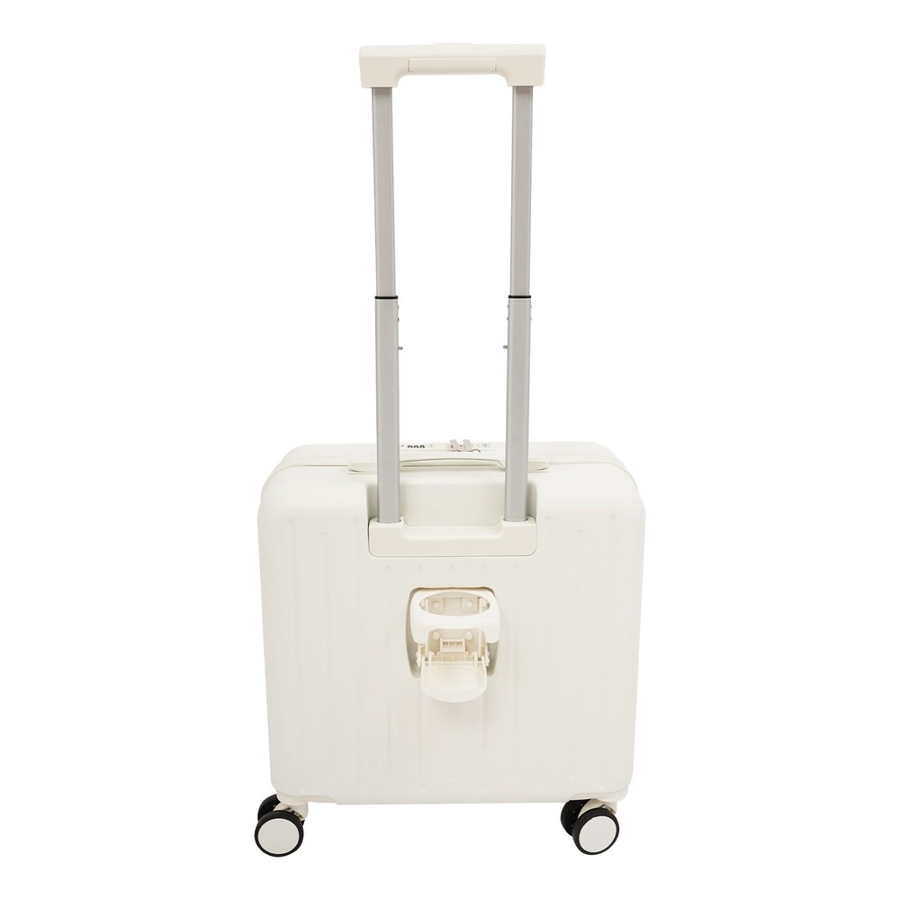 18 In Luggage PC Hardshell Front & Middle Open Spinner Suitcase with TSA Lock