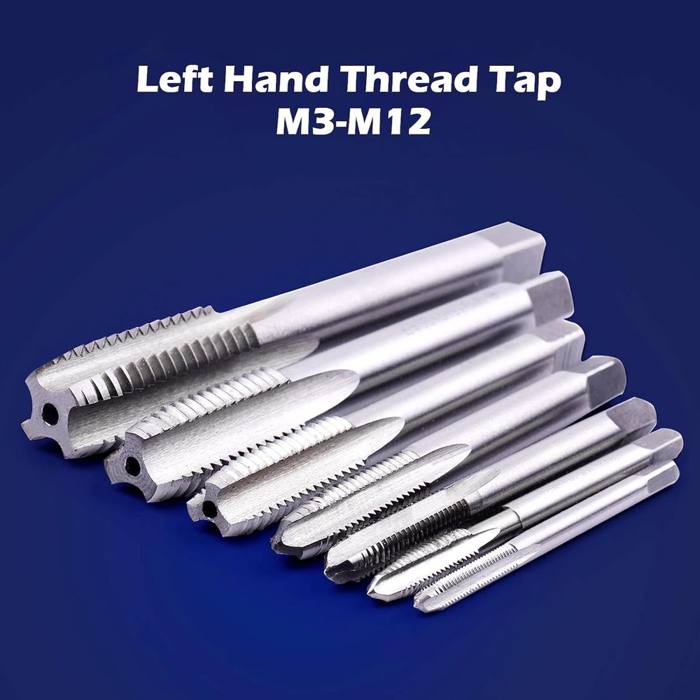 Complete HSS 6542 Left Hand Thread Tap Set – 7pcs for All Machining Needs