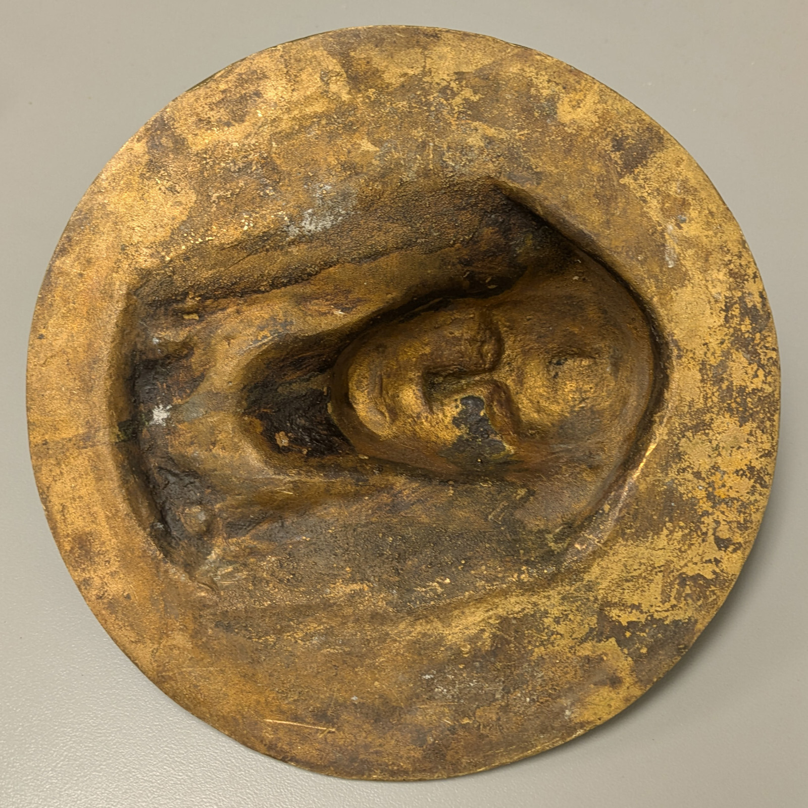 P.E. Guerin NY Egyptian Pharaoh Bust Brass Wall Plaque 7” Egypt