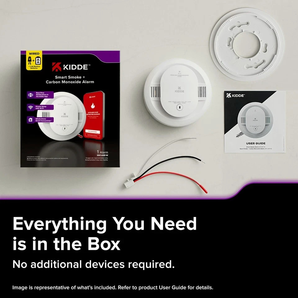 Kidde Hardwired Kidde App Enabled Smart Smoke and Carbon Monoxide Detector, A...