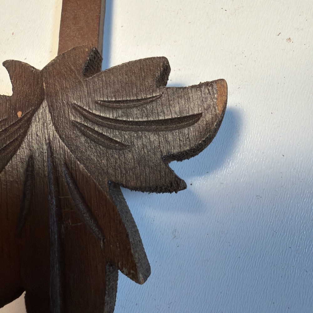 Vintage Germany Cuckoo Clock part Maple Leaf Wood Pendulum