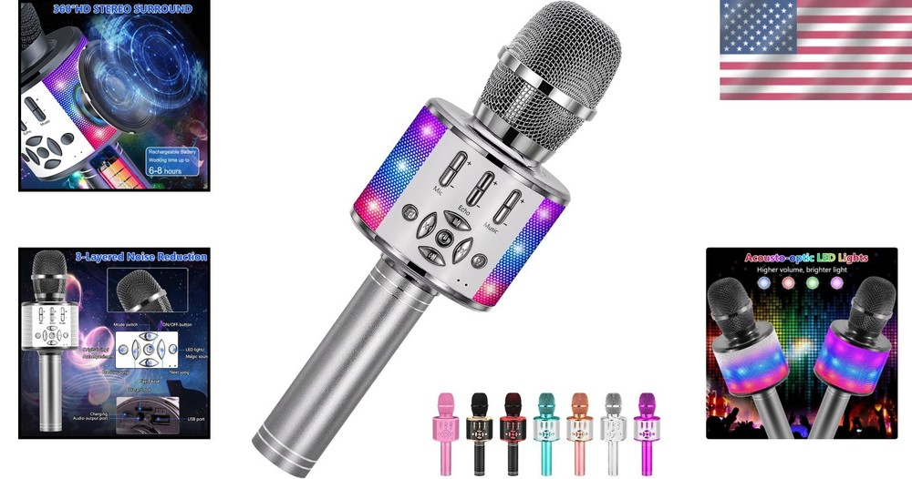 Portable Wireless Karaoke Microphone for Kids