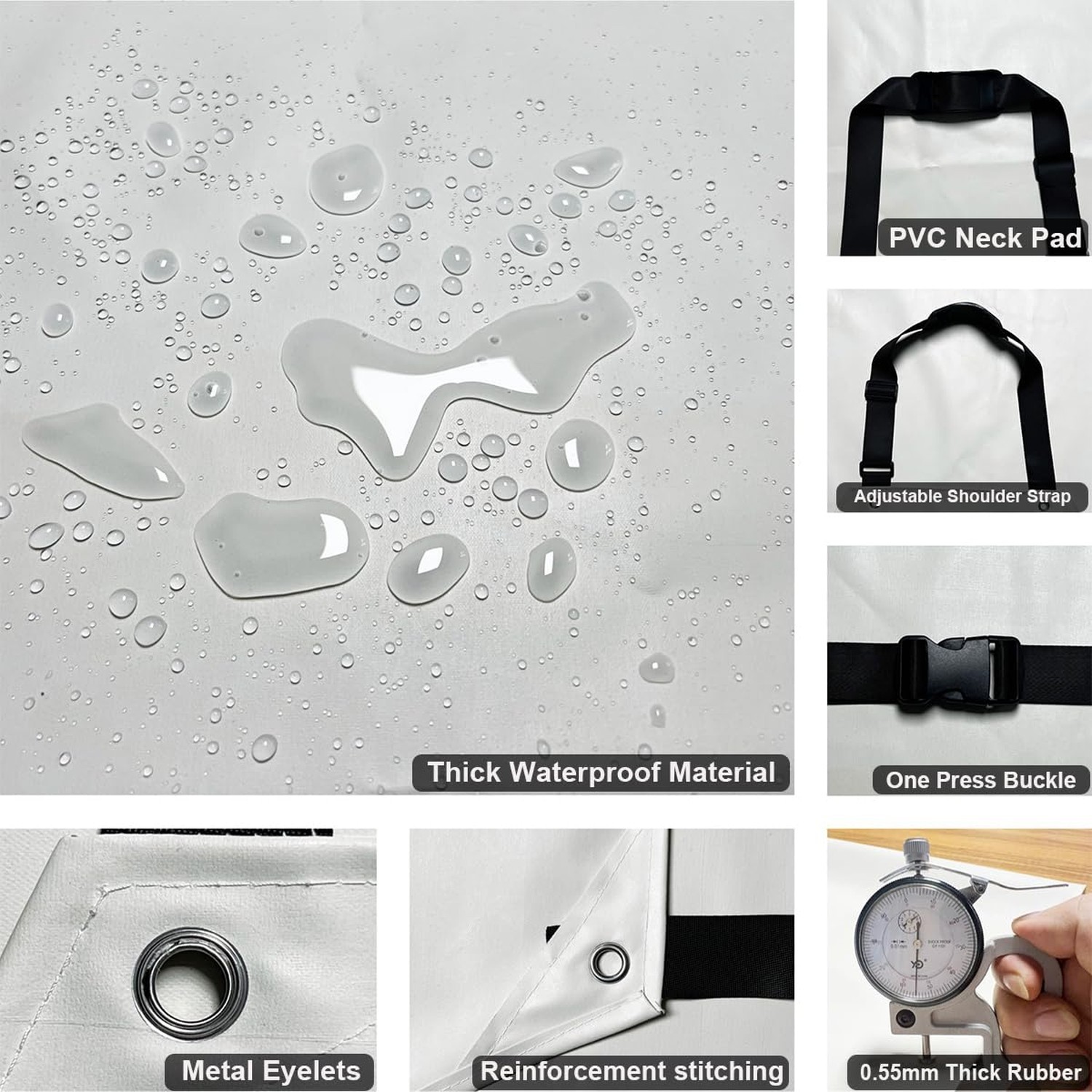 Thick Rubber Apron, Waterproof Apron Butcher Heavy Duty Chemical Resistant Ad...