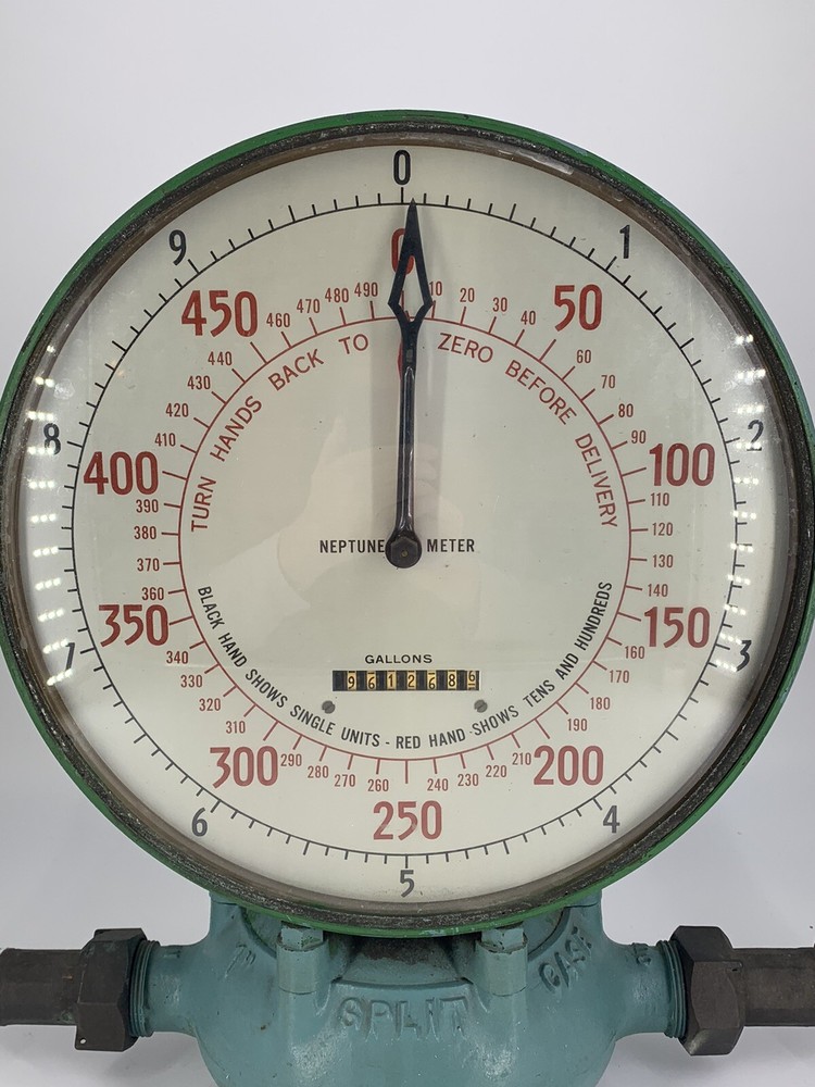 Industrial Neptune Trident Meter 1" Split Case Totalizing 11" Dial Face