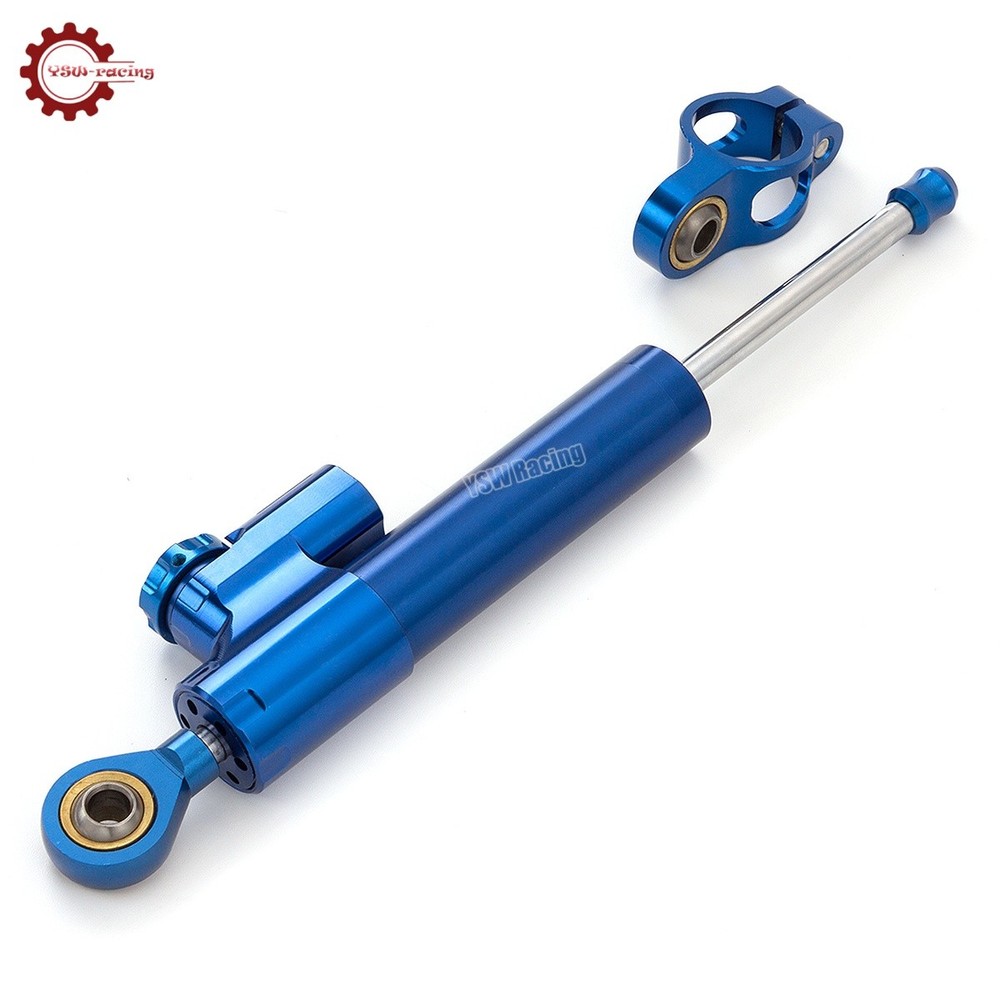 CNC Blue Steering Damper Motorcycle Stabilizer Linear Reversed Safe Control US