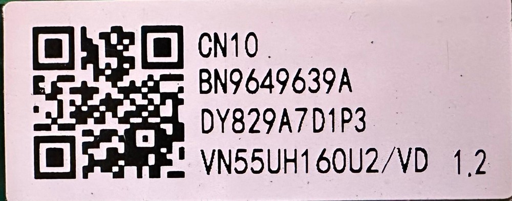 SAMSUNG 55” Power/Main Board BN96-49639A Version: CA02 (Different Versions)