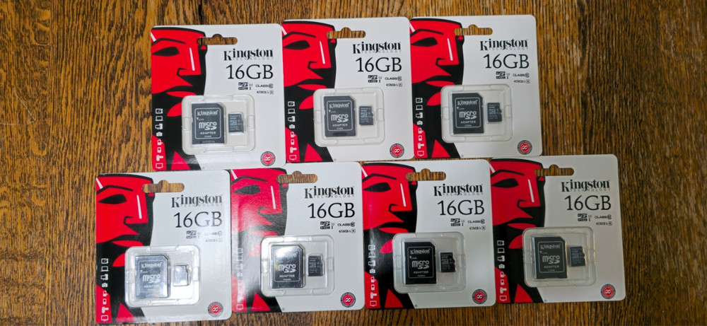 16GB micro sd card class 10 Kingston 7Pk Bundle