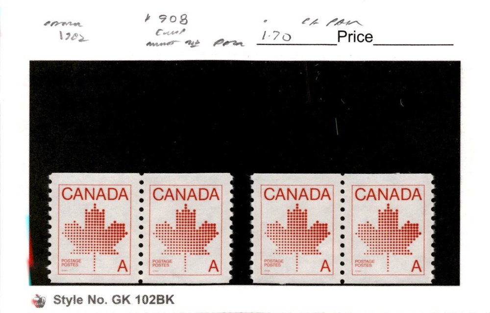 Canada, Postage Stamp, #908 (2 Ea) Pair Maple Leaf Mint NH, 1981 (AD)