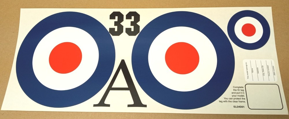 Top Flite Elder 40 RC Model Airplane OEM Decals ELD4D01