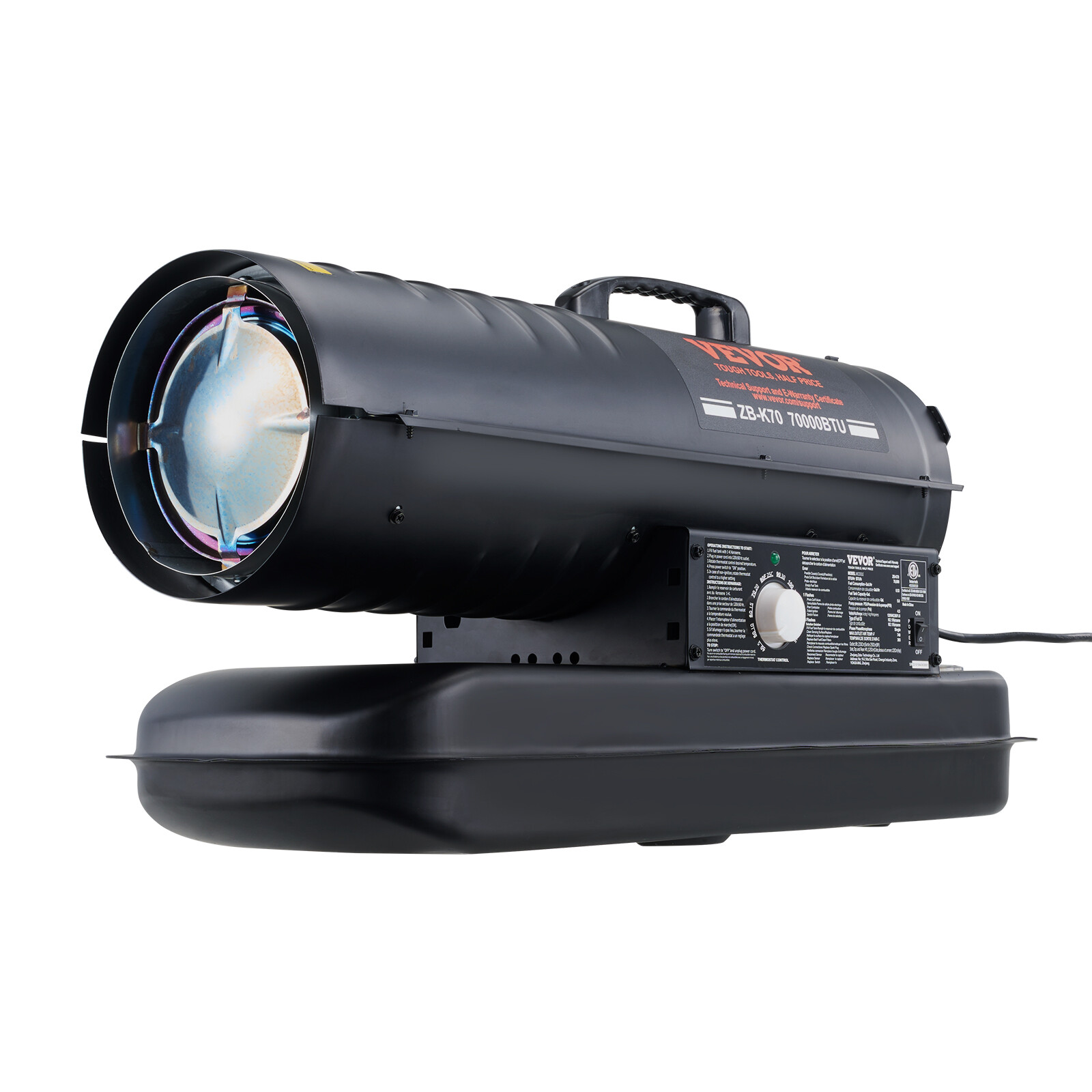 VEVOR Portable Kerosene Forced Air Heater 70000 BTU Indoor Outdoor Use 5gal Tank