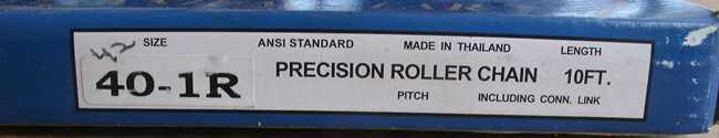 #40-1R Precision ANSI Single Strand Solid Bushing Roller Chain 10Ft Roll