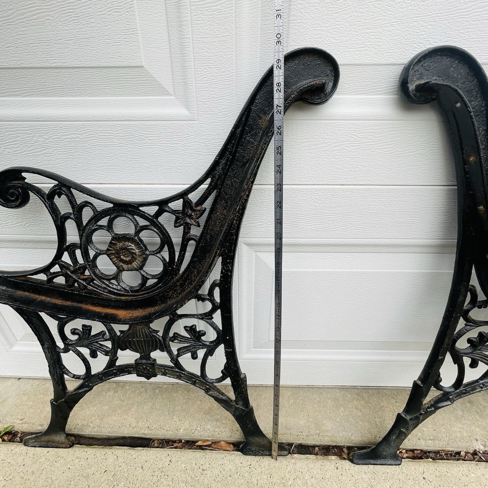Vintage Cast Iron Park Bench Ends / Legs - Ornate