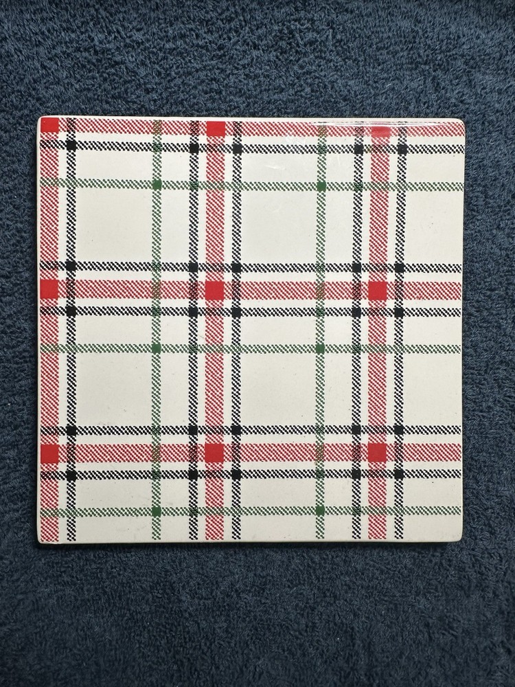 Plaid Trivet/Tile  6” x 6”