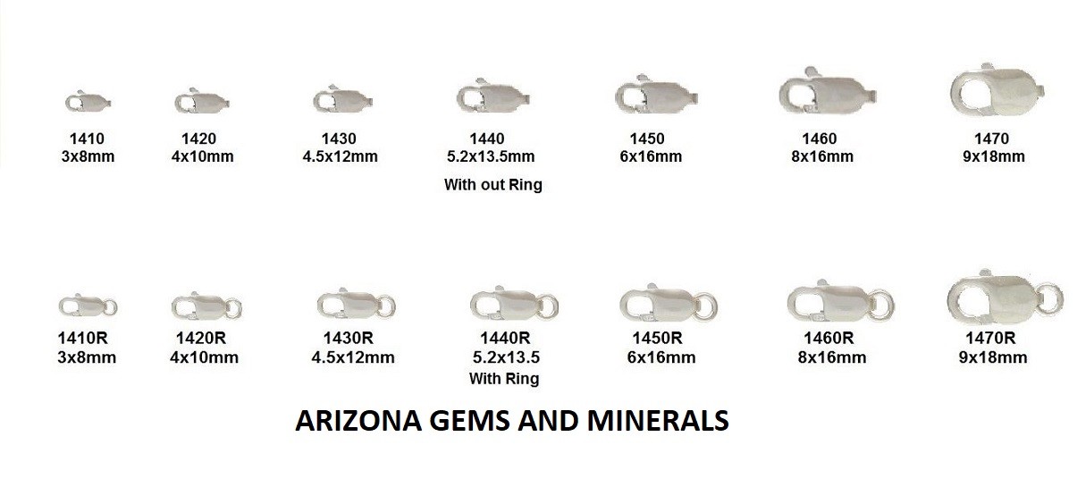 Sterling Silver, 925 Lobster Claw Clasp 2 styles - 7 sizes 8mm - 18mm 1 PC-10 PC