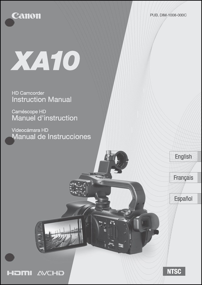 Canon XA10 Digital Camera User Guide Instruction  Manual