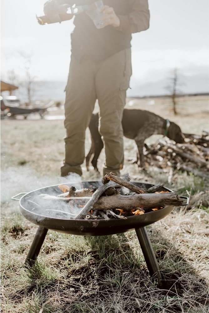 Portable 23'' Wood Burning Fire Pit – Ideal for Backyard Parties and Camping