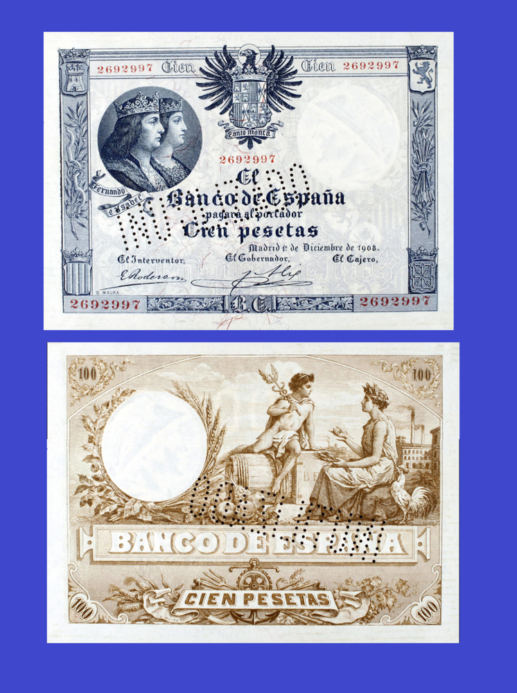Espana Spain 100 peseta 1908 * Copy