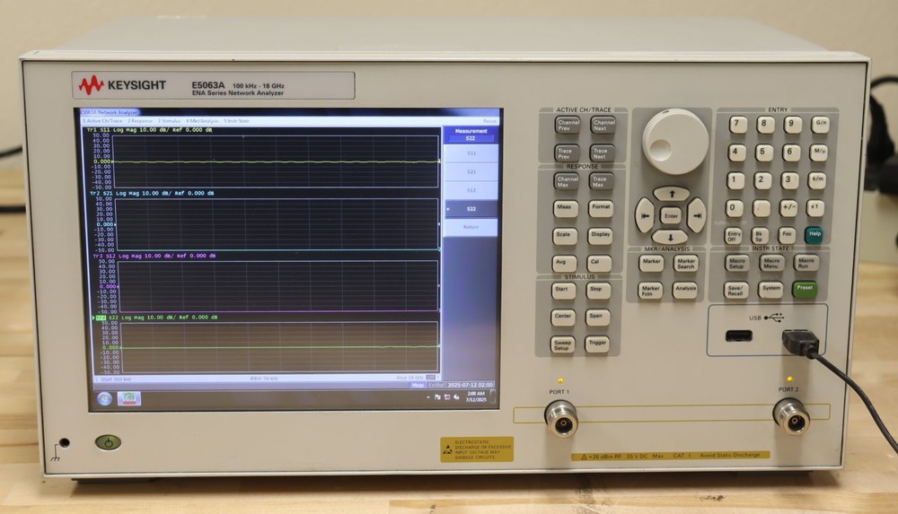 Agilent Keysight E5063A-2H5 Vector Network Analyzer 100kHz-18GHz Guaranteed GOOD