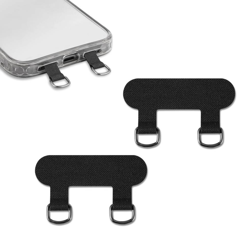 XIHIRCD 2pcs 2 Way Phone Tether Tab, Strap Patch Double Medium, Black