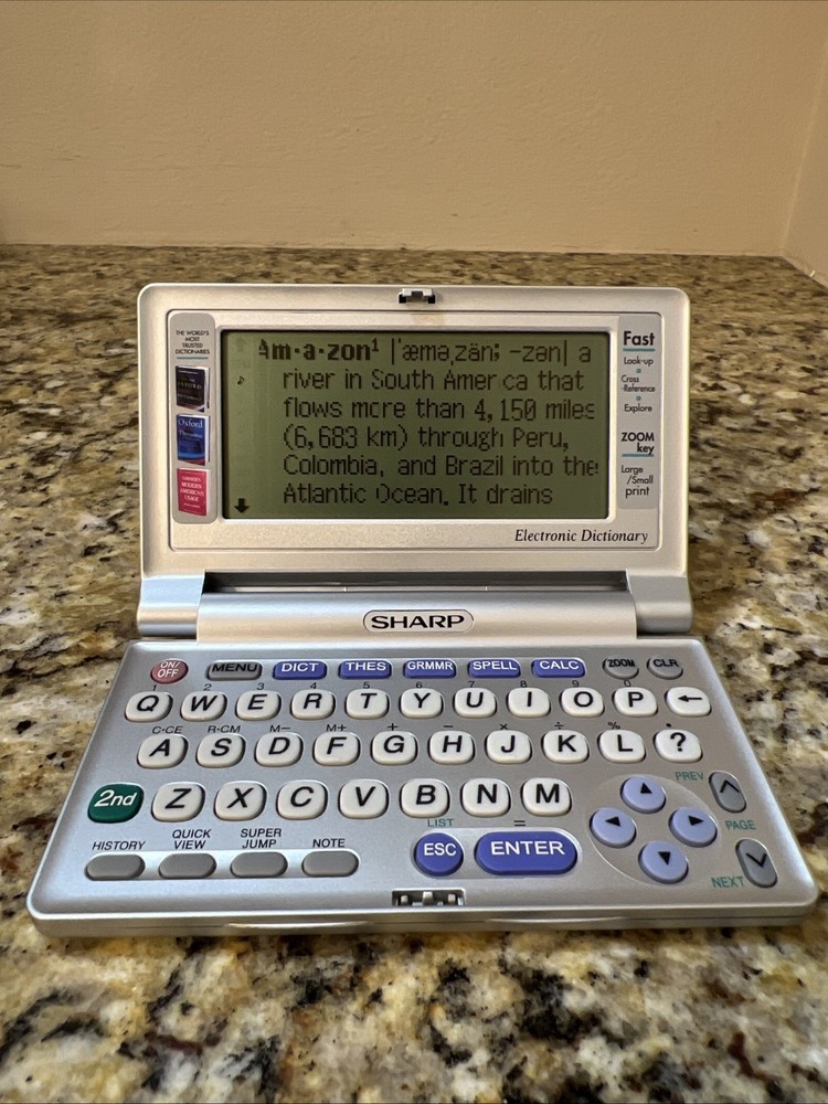 Rare Vintage Sharp PW-E550 Electronic Dictionary, Calculator, Tested