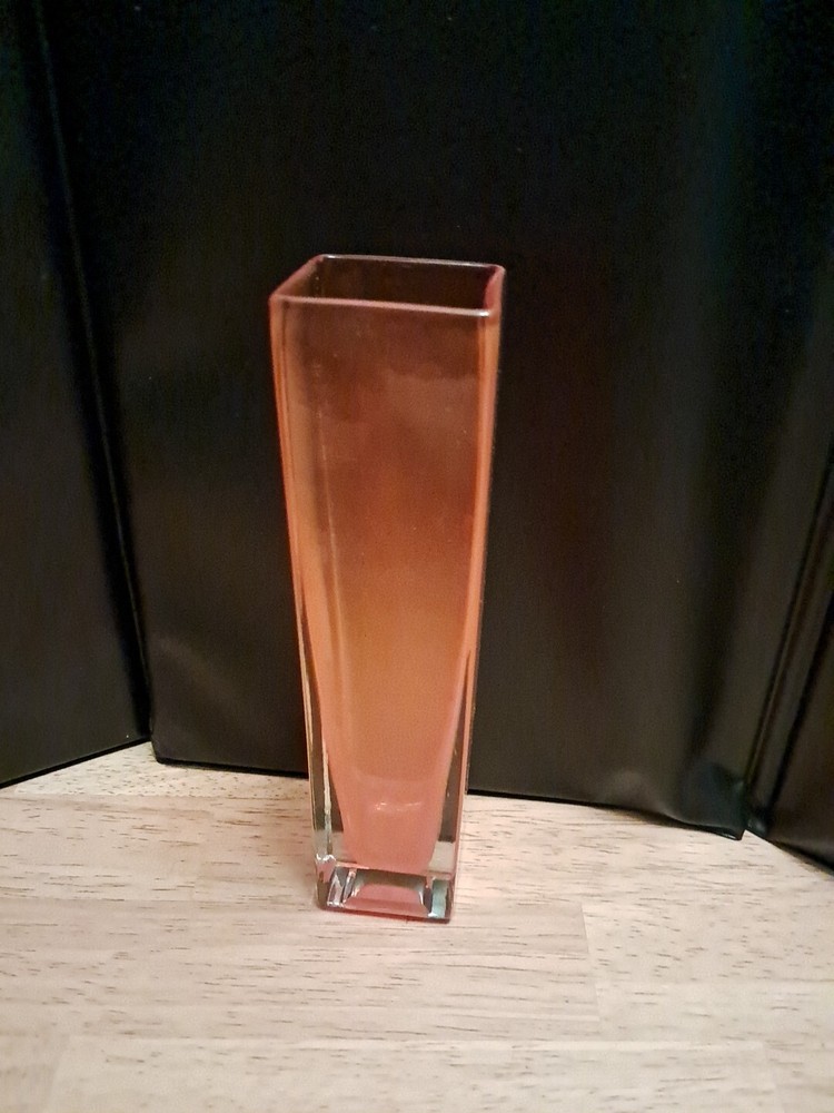 ORANGE GLASS VASE 7" TALL