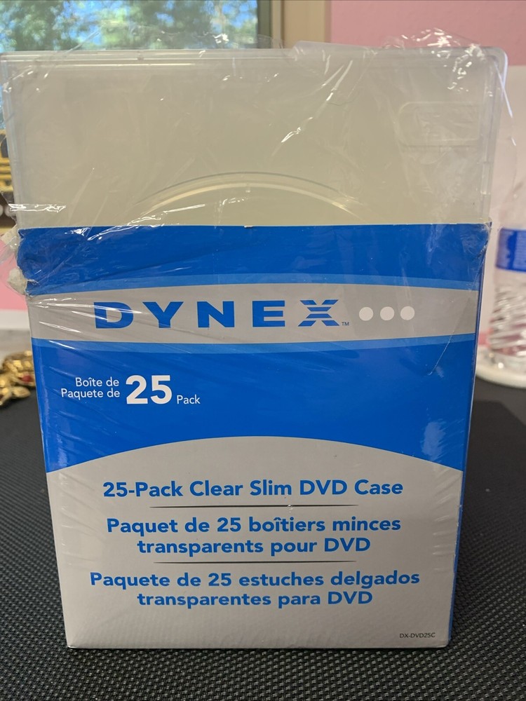 Dynex 25 Pack Clear Slim DVD Case Sealed