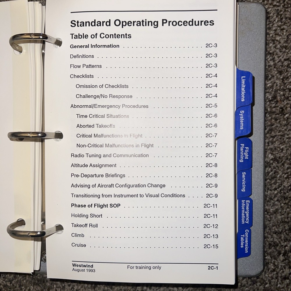 SimuFlite Westwind Cockpit Reference Handbook
