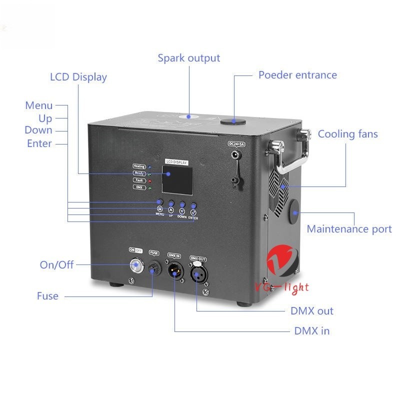 Wedding Stage Effect 350W Wireless Remote Battery Fireworks Cold Spark Machine