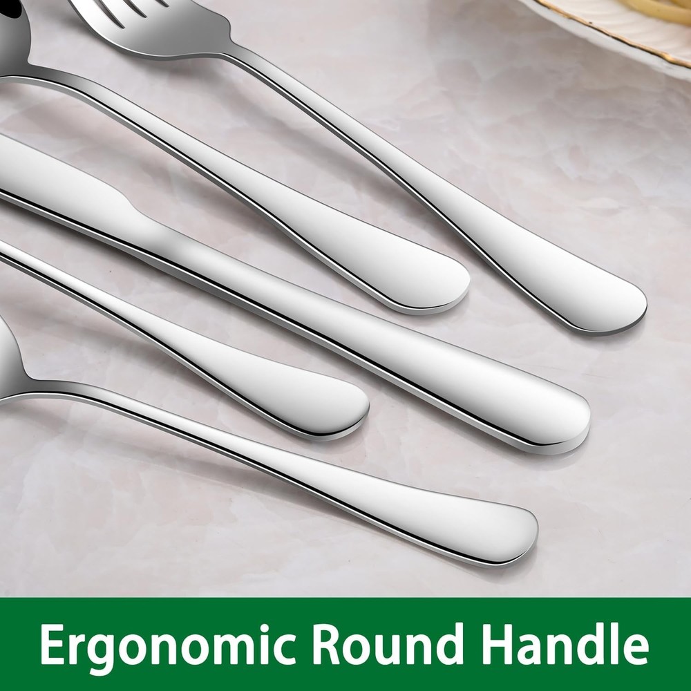 30 Pieces Silverware Set, Premium Stainless Steel Flatware Set Service for 6