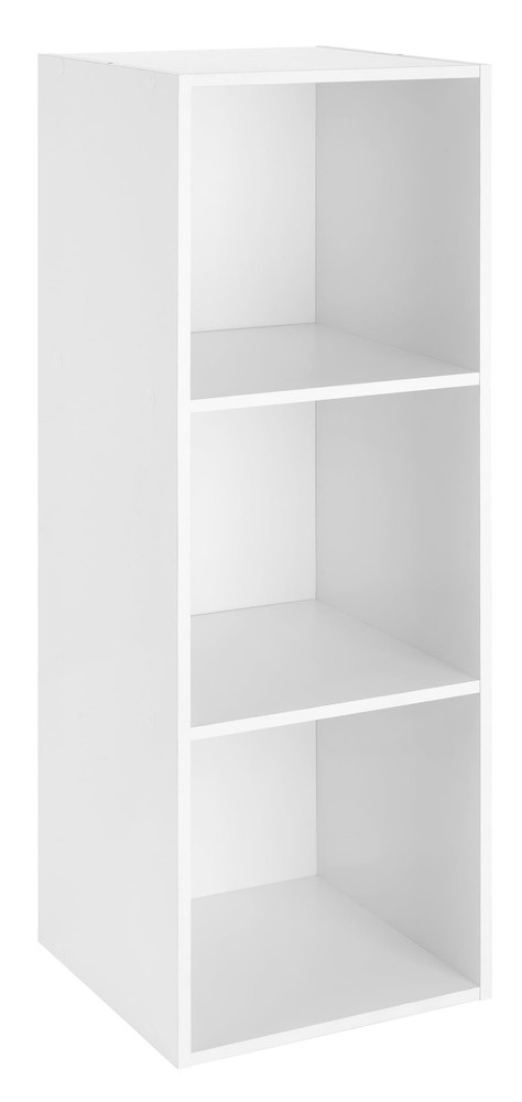 Whitmor 3 Cube Bookcase 3 Tier Stackable MDF Bookself Open Storage Display Organ